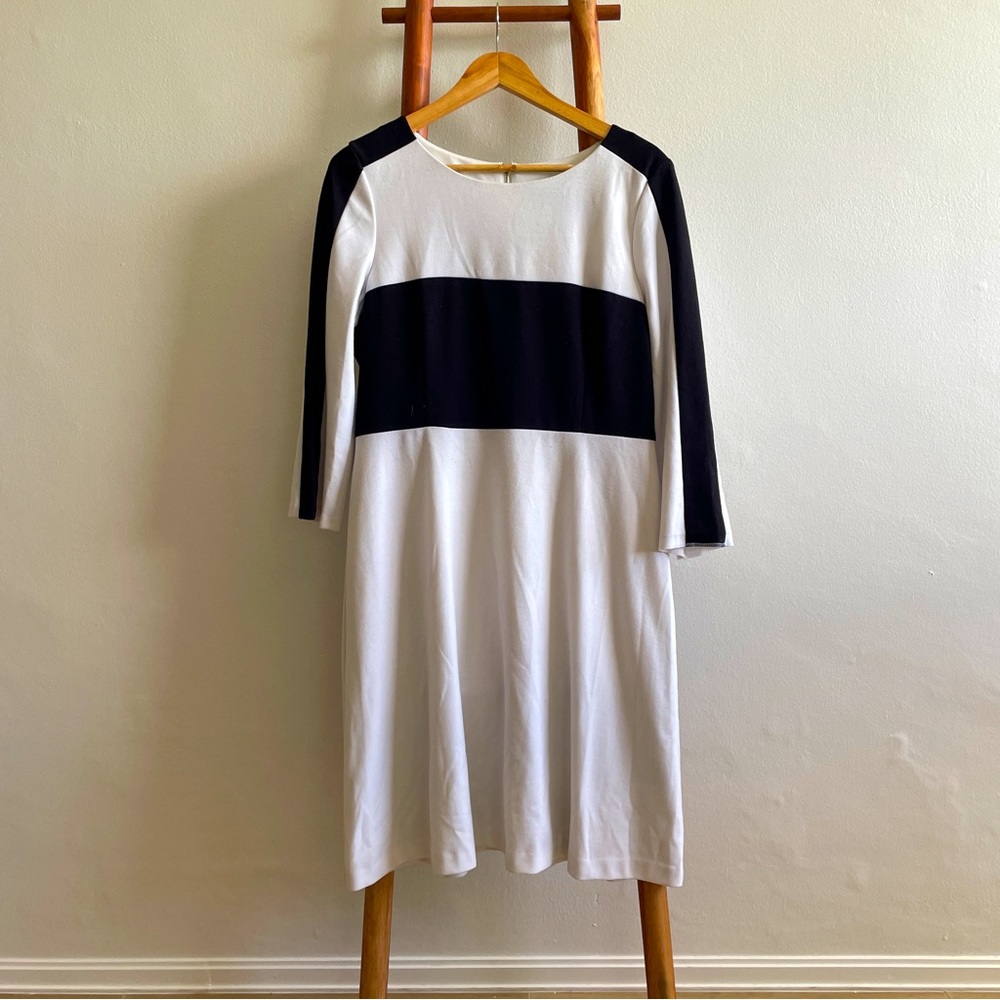 Jessica Howard Sweater Dress Black and White Plus Size 16 3/4 Sleeve